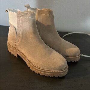 Steve Madden Beige Suede Ankle Booties